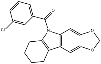 5-(3-Chlorobenzoyl)-6,7,8,9-tetrahydro-5H-1,3-dioxolo[4,5-b]carbazole 结构式