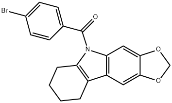 5-(4-Bromobenzoyl)-6,7,8,9-tetrahydro-5H-1,3-dioxolo[4,5-b]carbazole 结构式