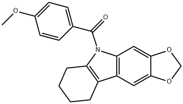 5-(p-Anisoyl)-6,7,8,9-tetrahydro-5H-1,3-dioxolo[4,5-b]carbazole 结构式