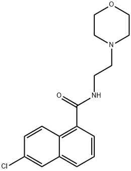 6-Chloro-N-(2-morpholinoethyl)-1-naphthalenecarboxamide 结构式