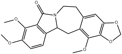 5,6,12b,13-Tetrahydro-9,10,14-trimethoxy-8H-1,3-dioxolo[4,5-h]isoindolo[1,2-b][3]benzazepin-8-one 结构式