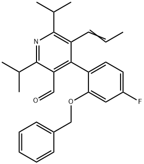 (E)-4-(2-(苄氧基)-4-氟苯基)-2,6-二异丙基-5-(丙-1-烯-1-基)烟碱醛 结构式
