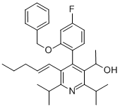 3-Pyridinemethanol, 4-[4-fluoro-2-(phenylmethoxy)phenyl]-a-methyl-2,6-bis(1-methylethyl)-5-(1-penten-1-yl)- 结构式