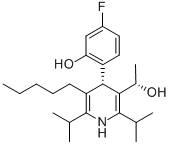 (AS,4S)-4-(4-氟-2-羟基苯基)-Α-甲基-2,6-双(1-甲基乙基)-5-戊基-3-吡啶甲醇 结构式