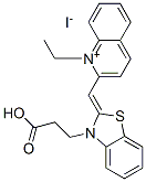 2-[[3-(2-carboxyethyl)-3H-benzothiazol-2-ylidene]methyl]-1-ethylquinolinium iodide 结构式