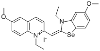 1,3'-二乙基-5'-,6-二甲氧基-2,2'-喹烯基氰化氢碘化物 结构式