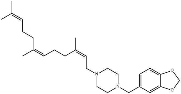 1-Piperonyl-4-[(2Z,6Z)-3,7,11-trimethyl-2,6,10-dodecatrienyl]piperazine 结构式