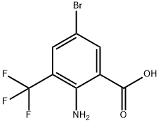 2-氨基-5-溴-3-(三氟甲基)苯甲酸 结构式