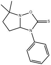 5,6,7,7a-Tetrahydro-5,5-dimethyl-1-phenylpyrrolo[1,2-b][1,2,4]oxadiazole-2(1H)-thione 结构式