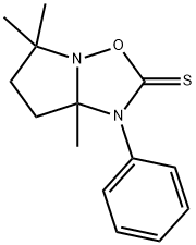 5,6,7,7a-Tetrahydro-5,5,7a-trimethyl-1-phenylpyrrolo[1,2-b][1,2,4]oxadiazole-2(1H)-thione 结构式