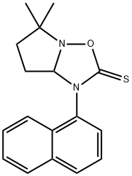 5,6,7,7a-Tetrahydro-5,5-dimethyl-1-(1-naphtyl)pyrrolo[1,2-b][1,2,4]oxadiazole-2(1H)-thione 结构式