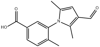 3-(3-甲酰基-2,5-二甲基-1H-吡咯-1-基)-4-甲基苯甲酸 结构式