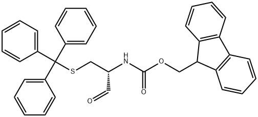 9H-Fluoren-9-ylmethylN-[(2R)-1-oxo-3-[(triphenylmethyl)sulfanyl]propan-2-yl]carbamate 结构式