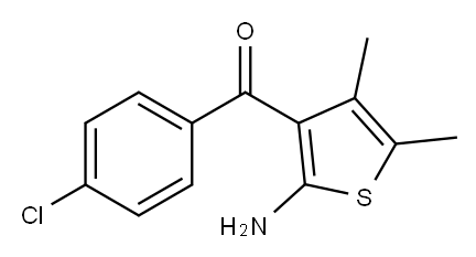 2-氨基-3-(4-氯苯甲酰基)-4,5-二甲基噻吩 结构式
