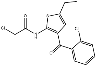 2-(CHLOROACETYLAMINO)-3-(O-CHLOROBENZOYL)-5-ETHYLTHIOPHENE 结构式