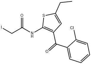 3-(o-Chlorobenzoyl)-5-ethyl-2-(iodoacetylamino)thiophene 结构式