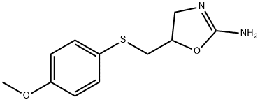 2-Amino-5-[(p-methoxyphenyl)thiomethyl]-2-oxazoline 结构式
