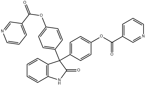 (1,2-二氢-2-氧代-3H-吲哚-3-亚基)二对亚苯基二烟酸酯	 结构式