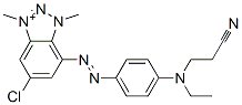 1,3-Dimethyl-5-chloro-7-[4-[ethyl(2-cyanoethyl)amino]phenylazo]-1H-benzotriazole-3-ium 结构式