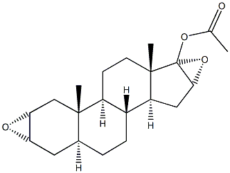 2a,3a,16a,17a-双环氧雄甾-17b-羟基 5a-醋酸酯 结构式