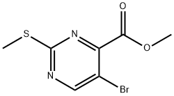 2-甲基巯基-5-溴嘧啶-4-甲酸甲酯 结构式