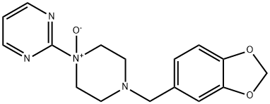 2-[4-(1,3-Benzodioxol-5-ylmethyl)-1-piperazinyl]pyrimidine 1-oxide 结构式