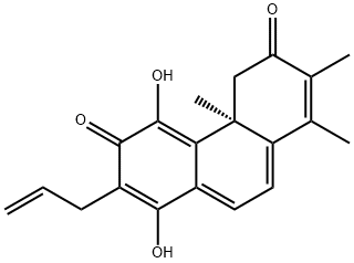 (S)-4,4a-Dihydro-5,8-dihydroxy-1,2,4a-trimethyl-7-(2-propenyl)-3,6-phenanthrenedione 结构式