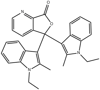 3,3-Bis(1-ethyl-2-methyl-1H-indol-3-yl)-7-azaphthalide 结构式