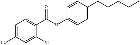 2-Chloro-4-hydroxybenzoic acid 4-pentylphenyl ester 结构式