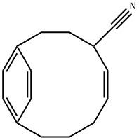 (E)-Bicyclo[8.2.2]tetradeca-5,10,12(1),13-tetraene-4-carbonitrile 结构式