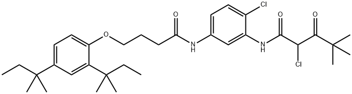 N-[5-[[4-[2,4-bis(1,1-dimethylpropyl)phenoxy]-1-oxobutyl]amino]-2-chlorophenyl]-2-chloro-4,4-dimethyl-3-oxovaleramide 结构式