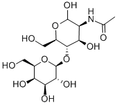 2-乙酰氨基-2-脱氧-4-O-(B-D吡喃半乳糖基)-D-吡喃甘露糖 结构式