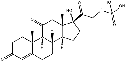 17α,21-Dihydroxypregn-4-ene-3,11,20-trione 21-phosphate 结构式