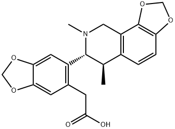 6-[(6R,7R)-6,7,8,9-Tetrahydro-6,8-dimethyl-1,3-dioxolo[4,5-h]isoquinolin-7-yl]-1,3-benzodioxole-5-acetic acid 结构式