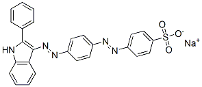 sodium 4-[[4-[(2-phenyl-1H-indol-3-yl)azo]phenyl]azo]benzenesulphonate 结构式