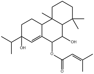 3-Methyl-2-butenoic acid 1,2,3,4,4a,4b,5,6,7,9,10,10a-dodecahydro-7,10-dihydroxy-1,1,4a-trimethyl-7-isopropylphenanthren-9-yl ester 结构式