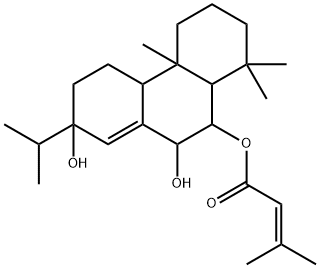 3-Methyl-2-butenoic acid 2,3,4,4a,4b,5,6,7,8,8a,9,10-dodecahydro-2,10-dihydroxy-4b,8,8-trimethyl-2-isopropylphenanthren-9-yl ester 结构式