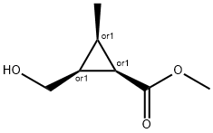 Cyclopropanecarboxylic acid, 2-(hydroxymethyl)-3-methyl-, methyl ester, 结构式