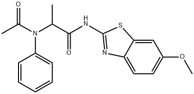 Propanamide, 2-(acetylphenylamino)-N-(6-methoxy-2-benzothiazolyl)- (9CI) 结构式