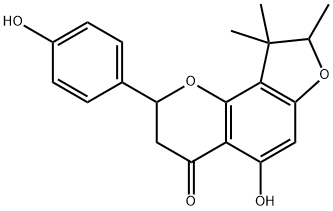 2,3,8,9-Tetrahydro-5-hydroxy-2-(4-hydroxyphenyl)-8,9,9-trimethyl-4H-furo[2,3-h]-1-benzopyran-4-one 结构式