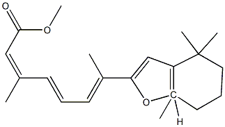 (2E,4E,6E)-7-[(4,4,7a-Trimethyl-2,4,5,6,7,7a-hexahydrobenzofuran)-2-yl]-3-methyl-2,4,6-octatrienoic acid methyl ester 结构式