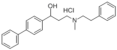 alpha-(2-(Methylphenethylamino)ethyl)-4-biphenylmethanol hydrochloride 结构式