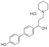 alpha-(4'-Hydroxy-4-biphenylyl)-1-piperidinepropanol hydrochloride 结构式