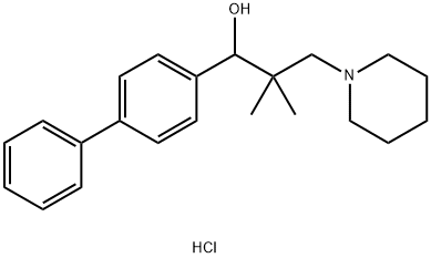 alpha-(4-Biphenylyl)-beta,beta-dimethyl-1-piperidinepropanol hydrochloride 结构式