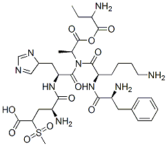 gamma-(methylsulphonyl)-L-alpha-aminobutyryl-L-alpha-glutamyl-L-histidyl-3-phenyl-L-alanyl-D-lysyl-L-alanine  结构式