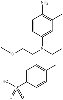 N4-乙基-N4-(2-甲氧基乙基)-2-甲基-对苯二胺-双(对-甲基苯磺酸)盐 结构式