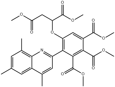 5-[3-Methoxy-1-(methoxycarbonyl)-3-oxopropoxy]-4-(4,6,8-trimethyl-2-quinolyl)-1,2,3-benzenetricarboxylic acid trimethyl ester 结构式