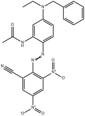 N-[2-[(2-cyano-4,6-dinitrophenyl)azo]-5-[ethyl(phenylmethyl)amino]phenyl]acetamide 结构式