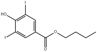 BUTYL 4-HYDROXY-3,5-DIIODOBENZOATE 结构式