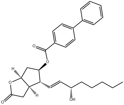 [1,1'-联苯]-4-羧酸,(3AR,4R,5R,6AS)-六氢-4-[(1E,3S)-3-羟基-1-辛烯-1-基]-2-氧代-2H-环戊并[B]呋喃-5-基酯(...) 结构式